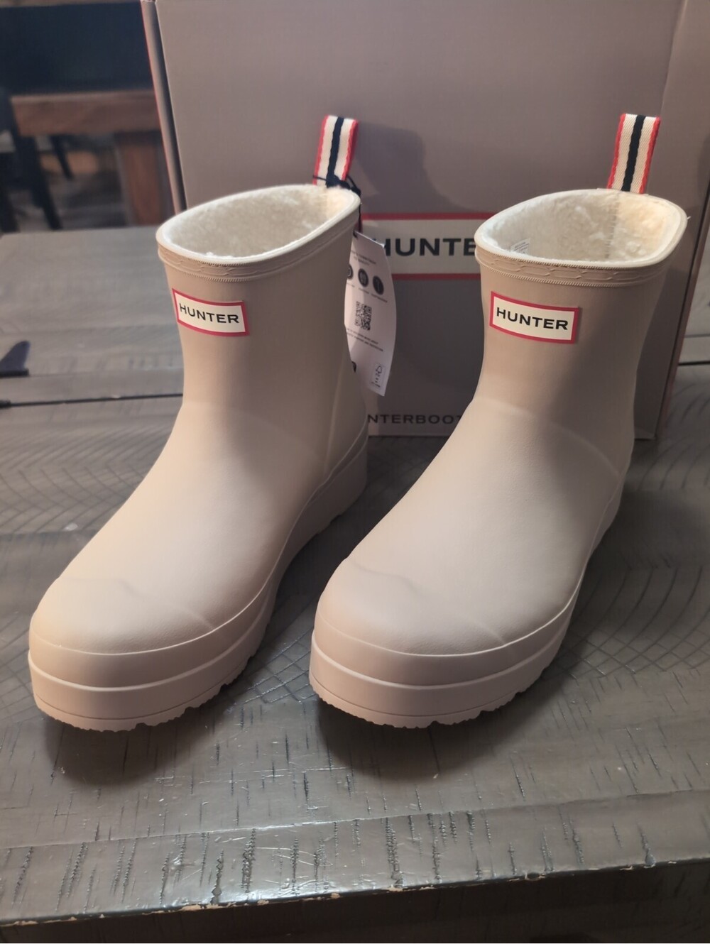 New Hunter Play Short Sherpa Women's Insulated Boots Ankle Bootie Tan Size 10